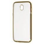 Forcel Electro Bumper Silicone Case Slim Fit - Θήκη Σιλικόνης Clear / Gold (Samsung Galaxy J3 2017)