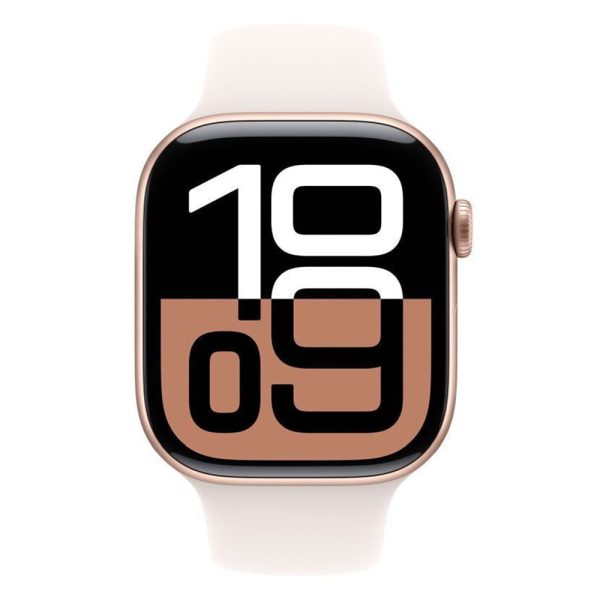 Apple Watch Series 10 GPS 42mm Rose Gold με Light Blush Sport Band (M/L) MWWJ3
