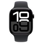Apple Watch Series 10 GPS 42mm Jet Black με Black Sport Band (S/M) MWWE3