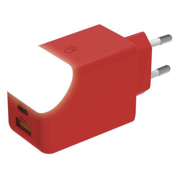 Xoopar Ice-G Gan charger GRS 65W 1xUSB A & 1xUSB C & Torch Red