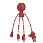 Xoopar Mr.Bio GRS Eco Friendly Multi USB Cable Red - White