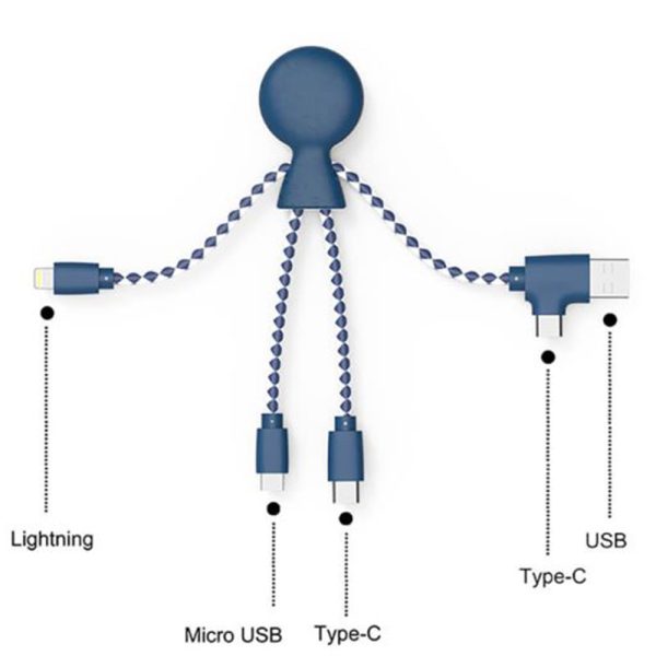 Xoopar Mr.Bio GRS Eco Friendly Multi USB Cable Blue - White