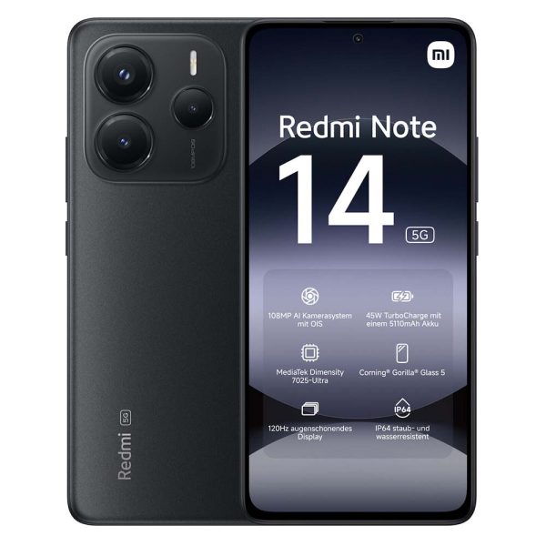 Xiaomi Redmi Note 14 5G 8/256GB Dual Sim Midnight Black Global Edition
