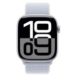 Apple Watch Series 10 GPS 46mm Silver με Blue Cloud Sport Loop MWWN3