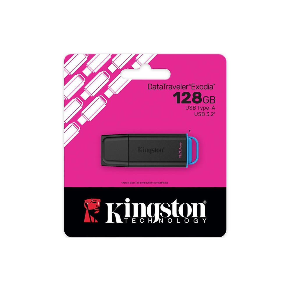 DR740301-1 Kingston Technology Datatraveler 128GB Portable Usb 3.2 Gen 1 Exodia Black - Image 1